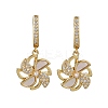 Windmill Brass Micro Pave Clear Cubic Zirconia Hoop Earrings KK-D363-16G-2