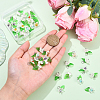 40Pcs 8 Colors Natural Mixed Gemstone & ABS Plastic Imitation Pearl & Acrylic Leaf Pendants PALLOY-YW00095-3