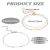 2Pcs 2 Colors 201 Stainless Steel Cable Chains Bracelets for Women Men BJEW-LP0001-46-2