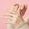3Pcs Snake Brass Wide Band Rings RJEW-ME0001-01-5
