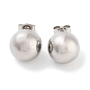 Non-Tarnish Round 316 Surgical Stainless Steel Stud Earrings for Women Men EJEW-Z050-17P-1