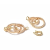 Brass Micro Pave Clear Cubic Zirconia Fold Over Clasps KK-P223-44G-3