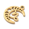 Real 18K Gold Plated 304 Stainless Steel Pendants STAS-R003-02G-02-2