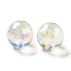 Two Tone UV Plating Rainbow Iridescent Acrylic Beads TACR-D010-03B-01-2