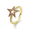 Brass Pave Cubic Zirconia Adjustable Rings RJEW-M170-24G-1