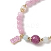 Natural Rose Quartz & Pearl Beaded Necklaces NJEW-L119-07G-4