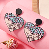 Creative Heart-Shaped Halloween Spider Devil Acrylic Stud Earrings FF7967-5-1