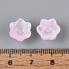 Transparent Two Tone Spray Painted Glass Bead Caps A-GLAA-Q089-002B-008-4