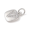 Rack Plating Brass Micro Pave CLear Cubic Zirconia Charms KK-E110-14P-V-2
