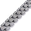Men's Crystal Rhinestone Solid Link Chain Bracelet LS-BJEW-I297-02P-2