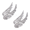 2Pcs Angel Wings Zinc Alloy Rhinestone Brooches for Backpack Clothes Wedding Party JEWB-WR0001-12P-1