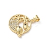 Brass Micro Pave Cubic Zirconia Pendants KK-S337-08G-B-2