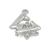 Brass Crystal Rhinestone Letter Links Connector Charms KK-S395-06P-W-2