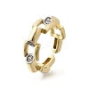 Brass Micro Pave Clear Cubic Zirconia Cuff Rings for Women RJEW-G347-02G-4