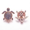 Brass Micro Pave Cubic Zirconia Beads ZIRC-F054-14RG-05-1