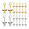 40Pcs 2 Colors Glass Pearl & Alloy Angel Pendant Decorations HJEW-PH02265-6