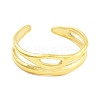 Real 18K Gold Plated 304 Stainless Steel Open Cuff Rings for Women RJEW-B061-01G-05-2