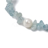 Natural Aquamarine Chips Stretch Bracelets for Women BJEW-JB11343-01-3