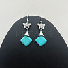 Rhombus Synthetic Turquoise & Alloy Dangle Earrings WG2299-4-1