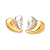 304 Stainless Steel Two Tone Stud Earrings EJEW-F355-04GP-03-2