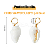 120Pcs 2 Colors Natural Trumpet Shell Pendants PALLOY-AB00236-2