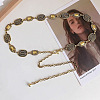 Tibetan Style Alloy Rectangle Oval Link Chain Belts for Women FS-WGA0700-02-1