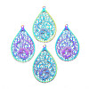 Ion Plating(IP) 201 Stainless Steel Filigree Pendants X-STAS-T057-57-1