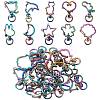 20Pcs 10 Styles Rainbow Color PVD Vacuum Plating Alloy Keychain Clasps JX114A-1
