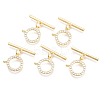 5Pcs Brass Micro Pave Clear Cubic Zirconia Toggle Clasps KK-CJ0002-03A-1