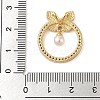 Brass Micro Pave Clear Cubic Zirconia Pendants KK-I712-20G-3