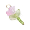 Glass Seed Beads with Imitation Austrian Crystal Beads and 304 Stainless Steel Flat Head Pins and Handmade Lampwork Beads and Iridescent Acrylic Bead Caps Pendants PALLOY-JF03485-01-4