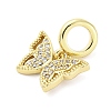 Brass Micro Pave Cubic Zirconia European Dangle Charms KK-D325-21G-03-2