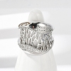 Brass Micro Pave Clear Cubic Zirconia Open Cuff Rings for Women RJEW-A059-05P-4