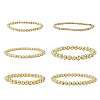 6Pcs 6 Style Synthetic Hematite Round Beaded Stretch Bracelets Set BJEW-SW0001-01-1