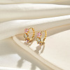 925 Sterling Silver Micro Pave Cubic Zirconia Hoop Earrings EJEW-K284-05G-3