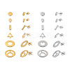 48Pcs 12 Styles 201 Stainless Steel Stud Earring Findings EJEW-TA0001-06-18