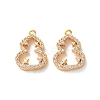 Brass Micro Pave Clear Cubic Zirconia Pendants KK-L221-003G-1