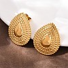 304 Stainless Steel Teardrop Stud Earrings EJEW-I320-11G-3