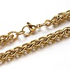 304 Stainless Steel Wheat Chains Bracelets BJEW-O091-04G-2