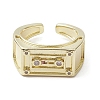 Brass with Cubic Zirconia Adjustable Rings RJEW-K257-59G-2
