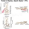 2Pcs 2 Style Alloy Rhinestone Keychain Sets KEYC-WR0001-01M-4