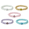 5Pcs 5 Color Imitation Pearl Glass & Rhinestone Round Bead Stretch Bracelets Set BJEW-JB09692-S-1