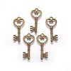 Tibetan Style Alloy Key Pendants TIBEP-3277-AB-NR-2