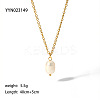 Elegant Natural Freshwater Pearl Rice Pendant Necklaces with 304 Stainless Steel Chain for Women TC0594-5-1