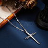 DIY 304 Stainless Steel Nail Cross Pendant Necklace Making Kits DIY-BBC0002-32P-4
