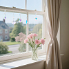 6Pcs 6 Styles Teardrop & Oval Glass Hanging Suncatchers HJEW-FH00201-5