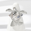 Sea Turtle Brass Cuff Rings for Women RJEW-A059-06P-4
