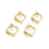 Cubic Zirconia Square Triple Layer Open Cuff Ring RJEW-N037-035-1
