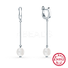 Anti-Tarnish Rhodium Plated 925 Sterling Silver Dangle Hoop Earrings PQ2201-1