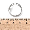 304 Stainless Steel Rock & Roll Hand Gesture Cuff Rings for Women Men RJEW-B118-02P-5